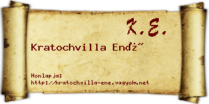 Kratochvilla Ené névjegykártya